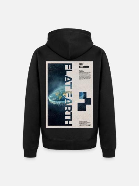 Flacherde-Theorie Moderne Kunst - Unisex Premium Bio Zip Hoodie - Schwarz