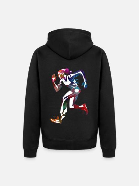 Läufer - Unisex Premium Bio Zip Hoodie - Schwarz