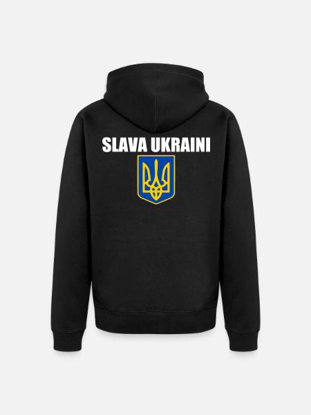 Slava ukraini - Unisex Premium Organic Zip Hoodie - black