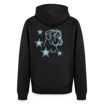 boxerdog001 - Veste à capuche bio Premium Unisexe - noir - Dos - Nico (187cm)