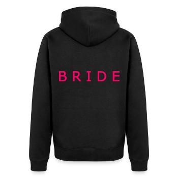Bride - Unisex Premium Bio Zip Hoodie - Schwarz - Hinten - Nico (187cm)
