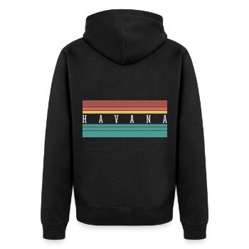 La Havane : Cadeau et souvenir parfaits - Veste à capuche bio Premium Unisexe - noir - Dos - Nico (187cm)