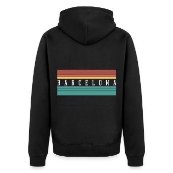Barcelone : Cadeau et souvenir parfaits - Veste à capuche bio Premium Unisexe - noir - Dos - Nico (187cm)