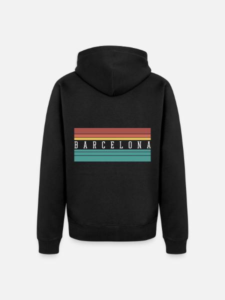 Barcelone : Cadeau et souvenir parfaits - Veste à capuche bio Premium Unisexe - noir