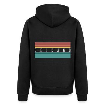 Chicago: Perfektes Geschenk & Souvenir - Unisex Premium Bio Zip Hoodie - Schwarz - Hinten - Nico (187cm)