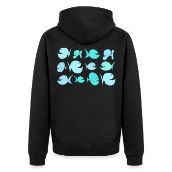 Poissons, mer du Sud, mer, maritim, Méditerranée Croatie - Veste à capuche bio Premium Unisexe - noir - Dos - Nico (187cm)