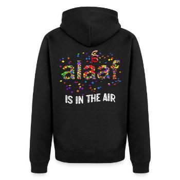 Alaaf Is In The Air Need Carnival Chanson préférée - Veste à capuche bio Premium Unisexe - noir - Dos - Nico (187cm)