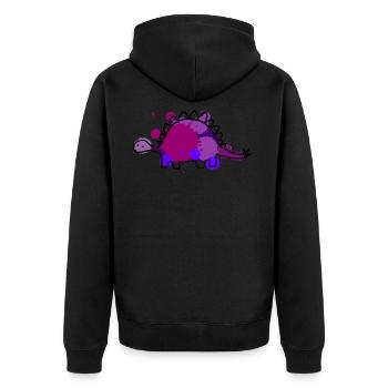 Steggo - Unisex Premium Bio Zip Hoodie - Schwarz - Hinten - Nico (187cm)