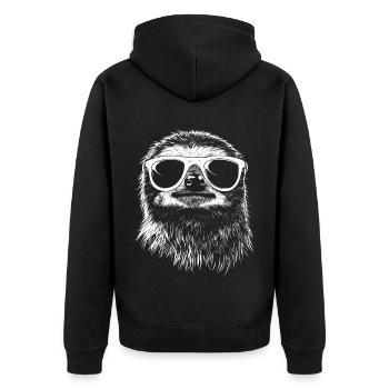 Cool paresseux lunettes de soleil été graphique - Veste à capuche bio Premium Unisexe - noir - Dos - Nico (187cm)