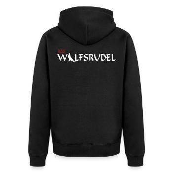Das Wolfsrudel - Party Crew - Unisex Premium Bio Zip Hoodie - Schwarz - Hinten - Nico (187cm)