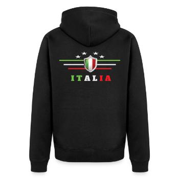 Football Italy Italian flag Triko - Unisex Premium Organic Zip Hoodie - black - Back - Nico (187cm)