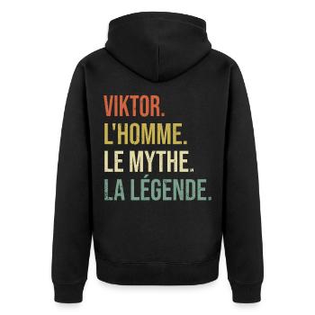 Viktor L'homme Le Mythe La Légende Cadeau Humour - Veste à capuche bio Premium Unisexe - noir - Dos - Nico (187cm)