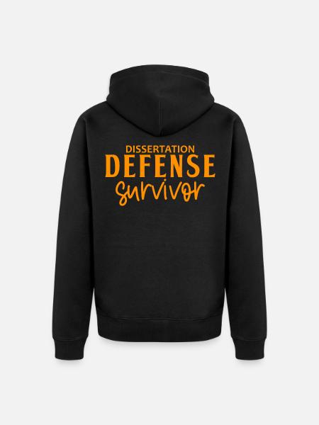 Dissertation Defense Survivor 6 - Unisex Premium Organic Zip Hoodie - black