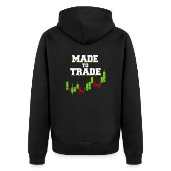 Trading Trader Stock Market Trader Forex Gift - Unisex Premium Organic Zip Hoodie - black - Back - Nico (187cm)