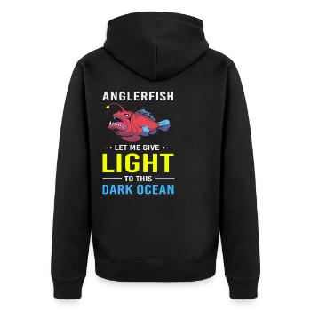 Frogfish - Unisex Premium Organic Zip Hoodie - black - Back - Nico (187cm)