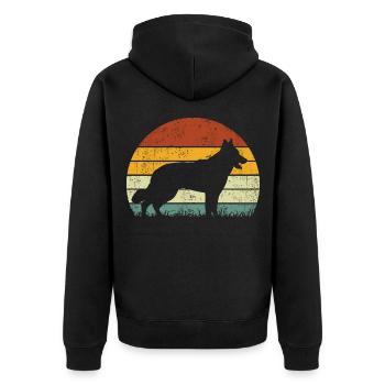 Blanc Blanc Berger Suisse Rétro Vintage - Veste à capuche bio Premium Unisexe - noir - Dos - Nico (187cm)