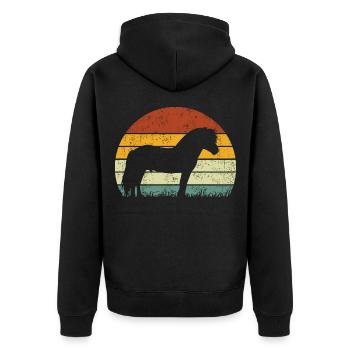 Fjord Horse Vintage Rétro - Veste à capuche bio Premium Unisexe - noir - Dos - Nico (187cm)