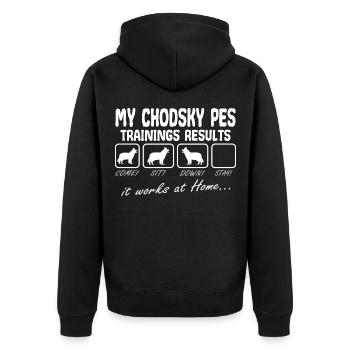 Chodsky Pes Böhmischer Schäferhund Lustiger Spruch - Unisex Premium Bio Zip Hoodie - Schwarz - Hinten - Nico (187cm)