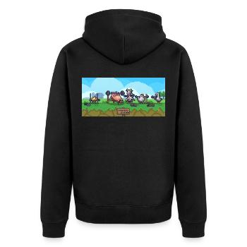 Émission Pixel du Gymnase Paysan - Veste à capuche bio Premium Unisexe - noir - Dos - Nico (187cm)