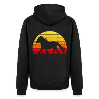 Shetland Pony Shetland Pony Lever de soleil - Veste à capuche bio Premium Unisexe - noir - Dos - Nico (187cm)