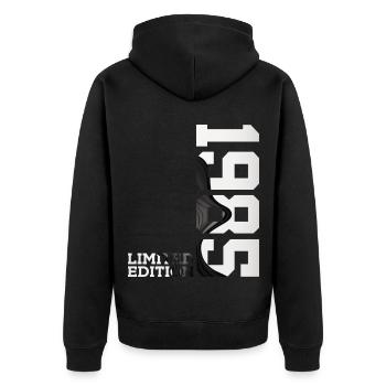 LIMITED EDITION 1985 41ST BIRTHDAY - Unisex Premium Organic Zip Hoodie - black - Back - Nico (187cm)