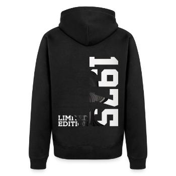 LIMITED EDITION 1975 51ST BIRTHDAY - Unisex Premium Organic Zip Hoodie - black - Back - Nico (187cm)