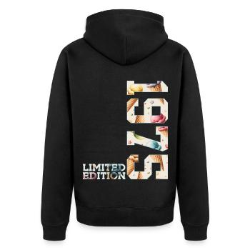 LIMITED EDITION 1975 51 JAHRE EIS 51. GEBURTSTAG - Unisex Premium Organic Zip Hoodie - black - Back - Nico (187cm)