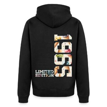 LIMITED EDITION 1965 61 JAHRE EIS 61. GEBURTSTAG - Unisex Premium Organic Zip Hoodie - black - Back - Nico (187cm)