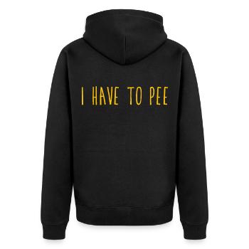 I Have To Pee 5 - Unisex Premium Organic Zip Hoodie - black - Back - Nico (187cm)
