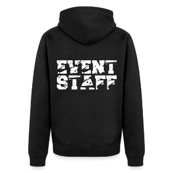 Event Party Planner Staff Eventpersonal Back - Unisex Premium Bio Zip Hoodie - Schwarz - Hinten - Nico (187cm)