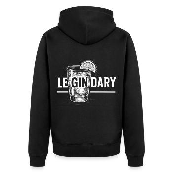 LeGinDary Motif Design - Veste à capuche bio Premium Unisexe - noir - Dos - Nico (187cm)