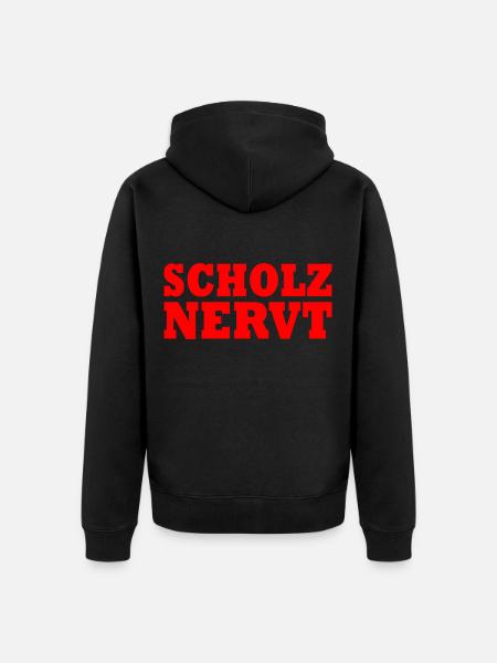Scholz nervt - Unisex Premium Bio Zip Hoodie - Schwarz