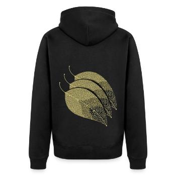 Feuilles décoratives - Veste à capuche bio Premium Unisexe - noir - Dos - Nico (187cm)