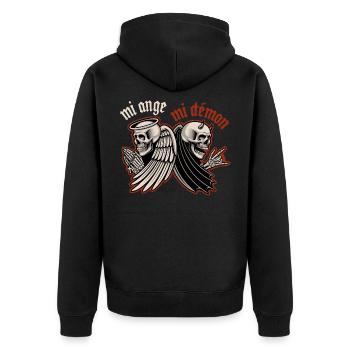 mi ange mi démon squelette - Veste à capuche bio Premium Unisexe - noir - Dos - Nico (187cm)