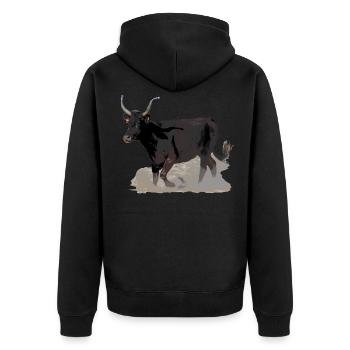Taureau de Camargue noir - Veste à capuche bio Premium Unisexe - noir - Dos - Nico (187cm)