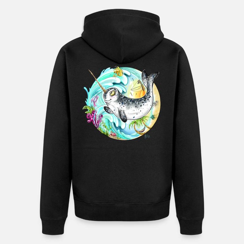 EinhornDerMeere - Veste à capuche bio Premium Unisexe - noir