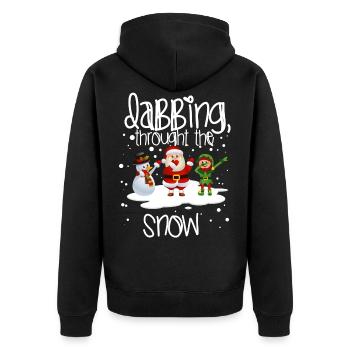 Dab Santa Geschenk Weihnachten Christmas Dabbing - Unisex Premium Bio Zip Hoodie - Schwarz - Hinten - Nico (187cm)