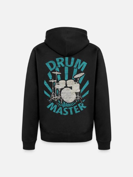 Drums - Unisex Premium Organic Zip Hoodie - black