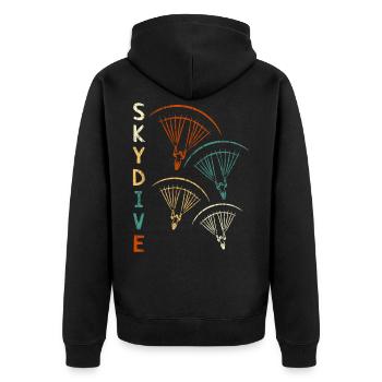 Parachutisme Vintage Skydive Retro - Veste à capuche bio Premium Unisexe - noir - Dos - Nico (187cm)
