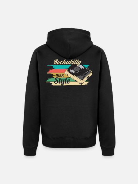 rockabilly - Unisex Premium Organic Zip Hoodie - black