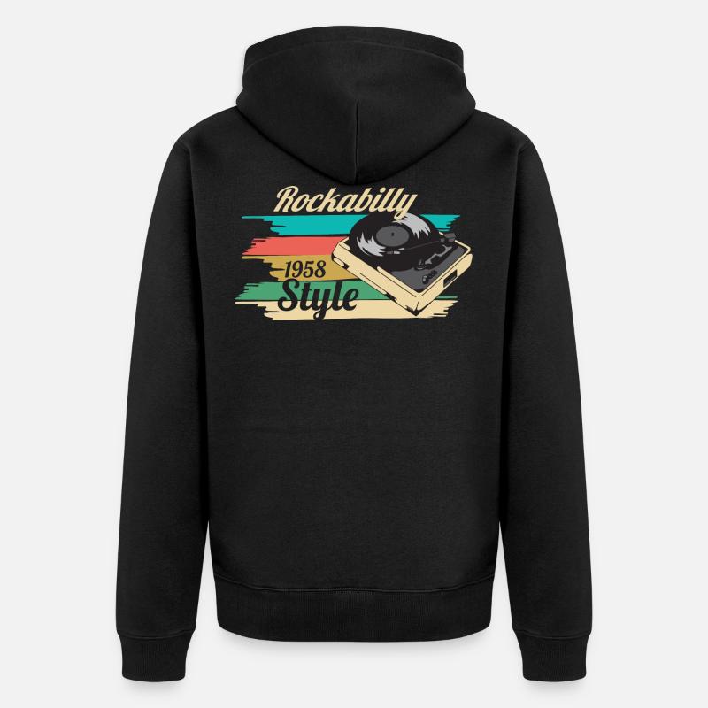 rockabilly - Unisex Premium Bio Zip Hoodie - Schwarz