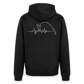 Angeln T Shirt lustig sprueche Kinder - Unisex Premium Bio Zip Hoodie - Schwarz - Hinten - Nico (187cm)