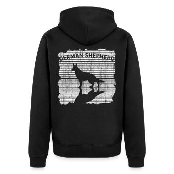 German shepherd - Unisex Premium Organic Zip Hoodie - black - Back - Nico (187cm)