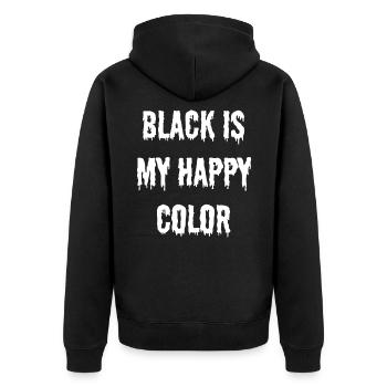 black everything emo dark gothic goth Geschenk - Unisex Premium Bio Zip Hoodie - Schwarz - Hinten - Nico (187cm)