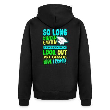 Back To School Kindergarten Gift - Unisex Premium Organic Zip Hoodie - black - Back - Nico (187cm)