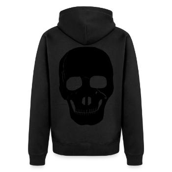 Skull, skeleton, Skrull, punk rocker, metal, - Unisex Premium Organic Zip Hoodie - black - Back - Nico (187cm)