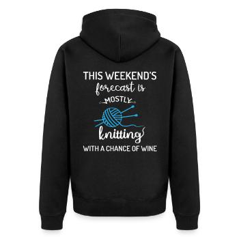 Les prévisions de week-end sont principalement à tricoter avec du vin - Veste à capuche bio Premium Unisexe - noir - Dos - Nico (187cm)