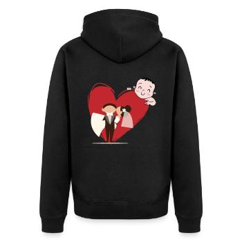 bébé mariée épouse amour - Veste à capuche bio Premium Unisexe - noir - Dos - Nico (187cm)