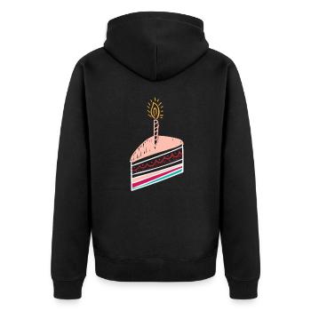 ANNIVERSAIRE DU GÂTEAU D'ANNIVERSAIRE - Veste à capuche bio Premium Unisexe - noir - Dos - Nico (187cm)