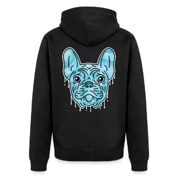 Bouledogue Français aquarelle Bouledogue Français - Veste à capuche bio Premium Unisexe - noir - Dos - Nico (187cm)